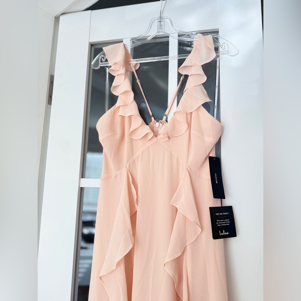Lulu's Blush Ruffle Maxi Dress - Picture 13 of 13
